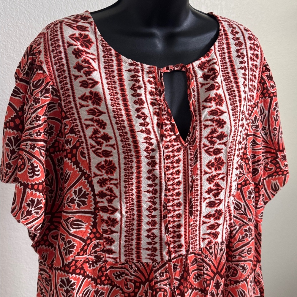 NWT Knox Rose Boho Print Mini Dress 1X - Picture 3 of 8